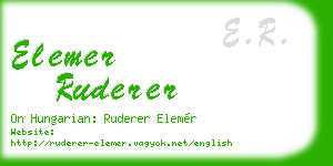 elemer ruderer business card